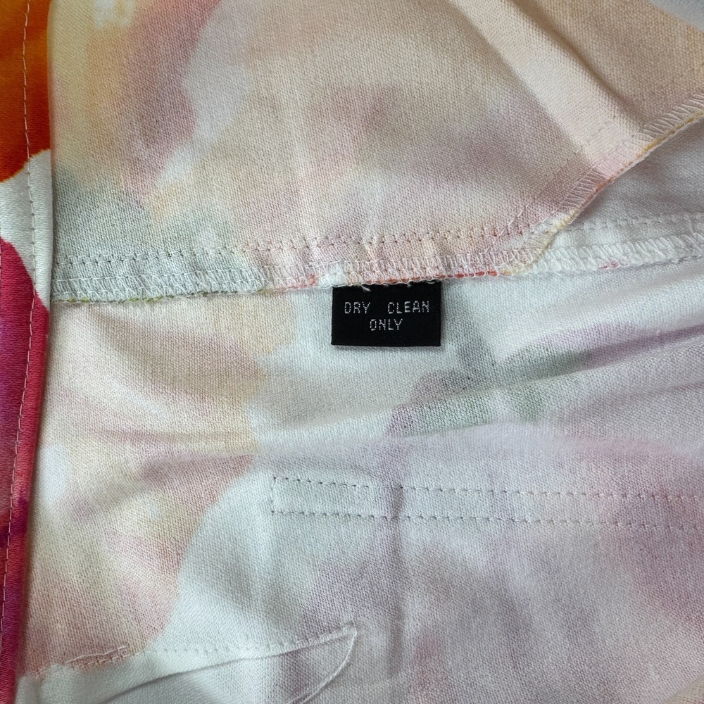 Company Ellen Tracy Floral Pants Womens 8 Orange Pink Yellow Coastal Preppy VTG - Picture 9 of 12